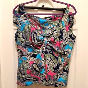 Aerin Rose 🌻 Tankini Bathing Suit Set Paisley Print Plus Size 20 New